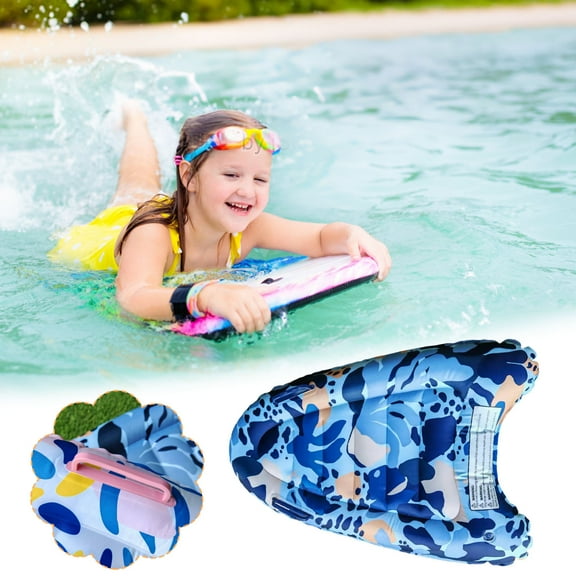 hengsof Inflatable Bodyboard with Handles Portable Surf Body Board Lightweight Swimming Floating Surfboard for Lawn Slide Water Kids Learn to Swim Summer Beach Fun Activity