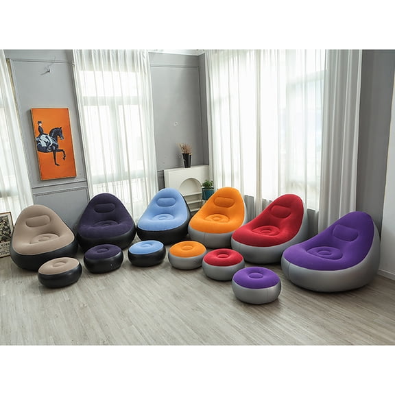 hengsof Inflatable Couch, Blow Up Lounger Chair, Folding Lazy Sofa, Inflatable Furniture for Camping, Fishing, Party, Beach, Sunbathing, Hiking