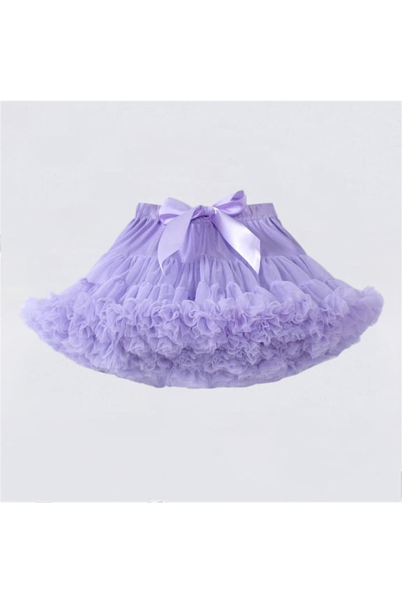 Kids Adjustable Waist Tulle Tutu Skirt, Puffy Layered Dance Performance Skirt for Stage, Recital Costume for Girls Size 0-10 Years