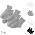 thumbnail image 1 of hengsof Kids Athletic Crew Socks Boys Girls Classics Cotton School Uniform Childs Sports Breathable Casual Socks 5 Pairs, 1 of 3