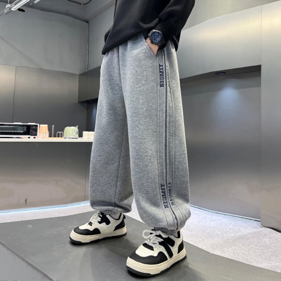 hengsof Kids Baggy Sweatpants Wide Leg Sweats Casual Vintage Workout Athletic Sweat Pants Elastic Waistband with Pockets