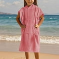 thumbnail image 1 of hengsof Kids Changing Robe Surf Poncho Kids Beach Towels Hooded Towel for Toddler Bath Pool Quick Dry Wearable Towel Poncho with Hood Swim Towel for Boys Girls 8-14 Years, 1 of 4