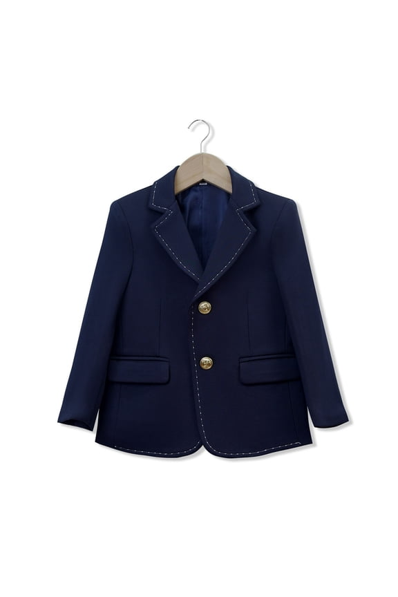 Kids Classic Collar Blazer for 2-12 Years, School Style Formal Jacket, Academic Uniform Smart Outerwear