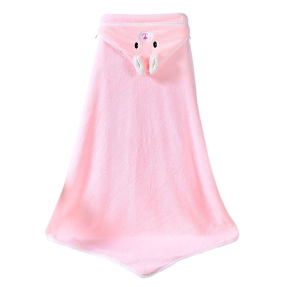 hengsof Kids Hooded Towel Poncho with Embroidery Cute Animal Design Plush Bath Robe Wrap for Baby Soft Absorbent After Swim Cover Up