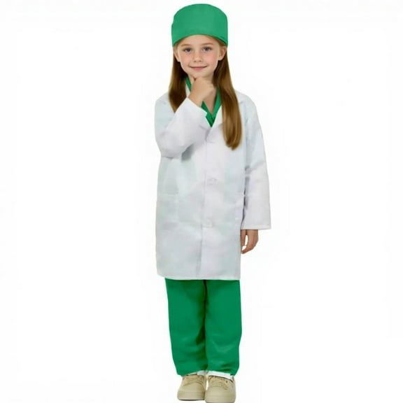 hengsof Kids Lab Coat Science Doctor Lab Dress Up Fun Doctor Costume for Kids Lab Coat for School Career Day Scientists Dress Up