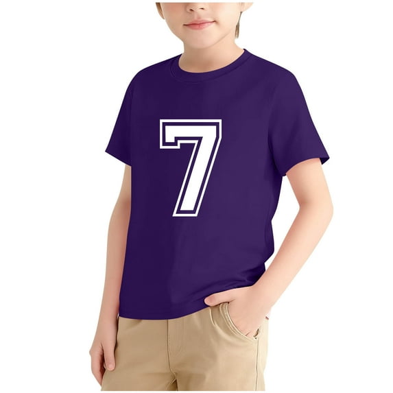 hengsof Kids Number Graphic T-Shirt Toddler Short Sleeve Crew Neck Tee Tops 3-12Y