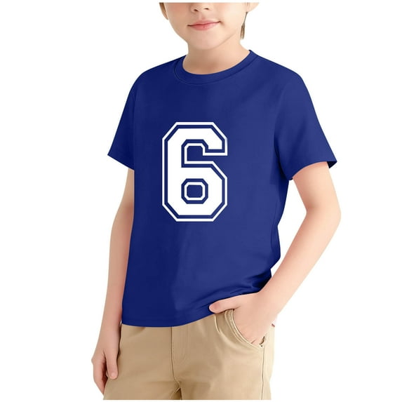 hengsof Kids Number Graphic T-Shirt Toddler Short Sleeve Crew Neck Tee Tops 3-12Y