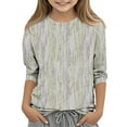 thumbnail image 1 of hengsof Kids Patterned 3/4 Sleeve Top, Round Neck Everyday Shirt for Warm Weather, Boys Girls Ages 3 to 12 Years, Fashion Graphic Tee, 1 of 5