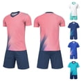thumbnail image 1 of hengsof Kids Soccer Jersey Athletic Sports Shirt with Short Set Breathable Lightweight Training Uniform 4-14Y, 1 of 8