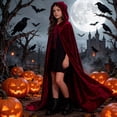 thumbnail image 1 of hengsof Kids Solid Color Cloak with Hood Unisex-Child Halloween Fashion Costume for Girls Boys Party Role Play Trick or Treat 2-17Y, 1 of 5