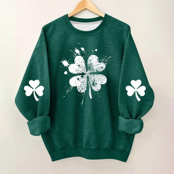 hengsof Kids St Patricks Day Fashion Pullover, Long Sleeve Round Neck Graphic Sweatshirt for Holiday Festivities, Ages 1 to 13 Years