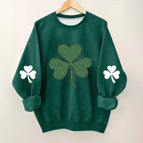 hengsof Kids St Patricks Day Fleece Pullover, Print Casual Long Sleeve Round Neck Sweatshirt for Holiday, Children Ages 1 to 13 Years, Cozy Top
