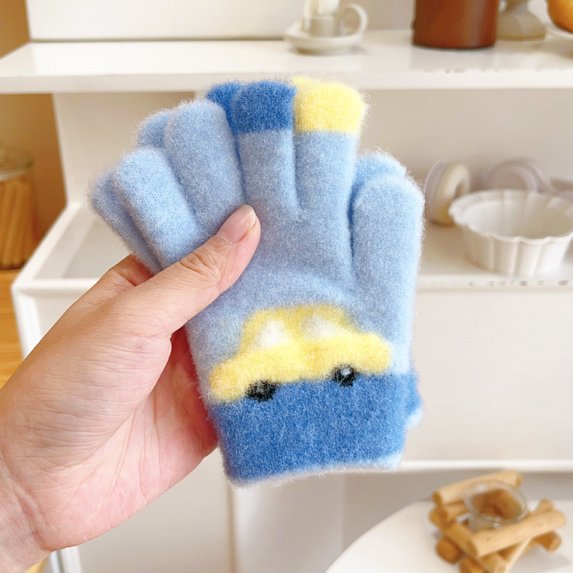 hengsof Kids Winter Gloves Toddler Warm Full Finger Knitted Mittens for Girls and Boys