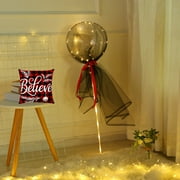 hengsof LED Light Up Balloons, Transparent Helium Bobo Balloons with String Lights, Plastic AA Battery-Powered Glow Balloons for Christmas, Halloween, New Year, Valentines Day Party Decorations