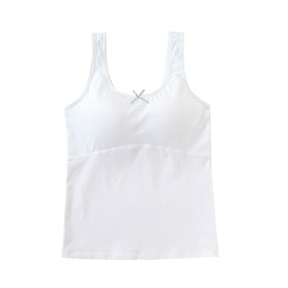 hengsof Long Solid Color Tank Top for Girls,Stylish Cotton Comfortable Soft Base Layer,Suitable for Children Aged 9-14