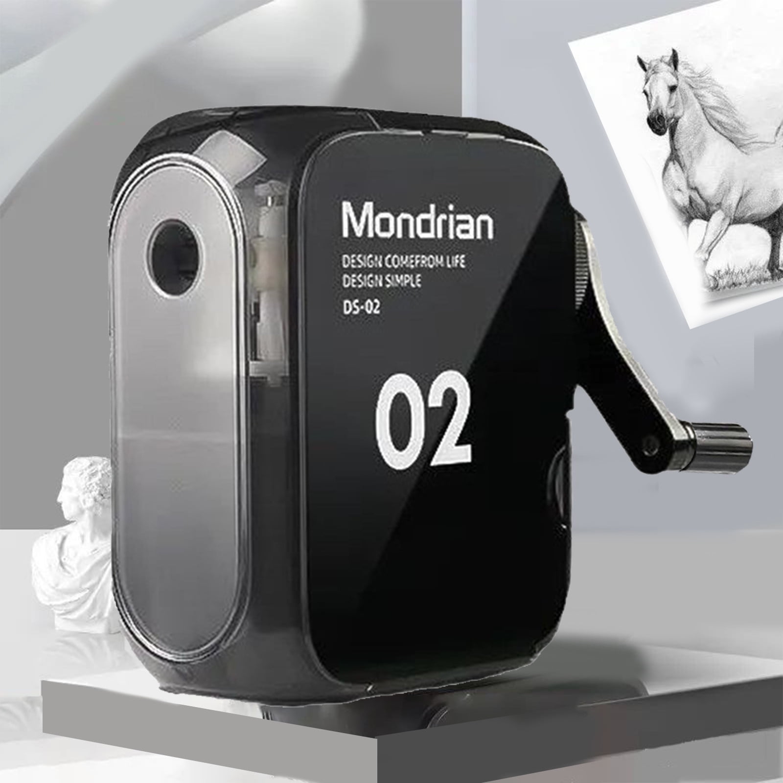 hengsof Manual Pencil Sharpener, Autoin Hand Crank Pencil Sharpener with Adjustable Point for