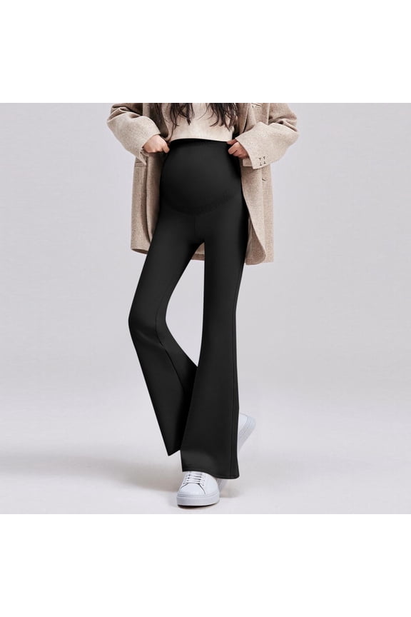 Maternity Flared Leggings Over The Belly Yoga Bootcut Stretchy Pregnancy Pants Soft Trousers