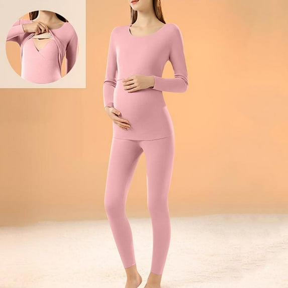 hengsof Maternity Pajamas & Postpartum Lounge Sets for Women, Long Sleeve Nursing Pajamas