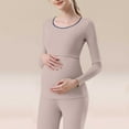 thumbnail image 1 of hengsof Maternity Shirt Long Sleeve Basic Top Ruch Sides Bodycon Tshirt for Pregnant Women, 1 of 6