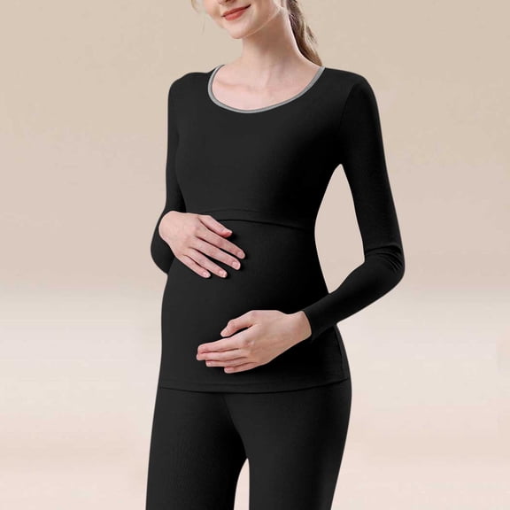 hengsof Maternity Shirt Long Sleeve Basic Top Ruch Sides Bodycon Tshirt for Pregnant Women