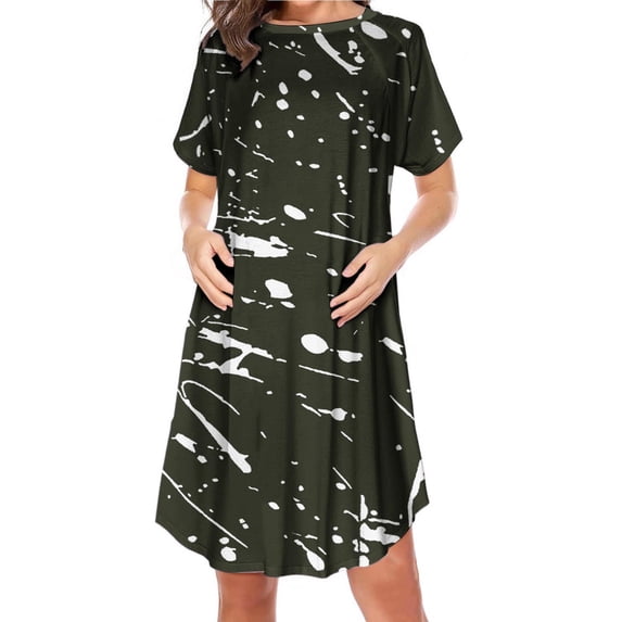 hengsof Maternity Short Sleeve Printed Casual Dress Maternity Nursing Clothing