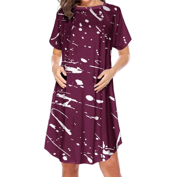 hengsof Maternity Short Sleeve Printed Casual Dress Maternity Nursing Clothing