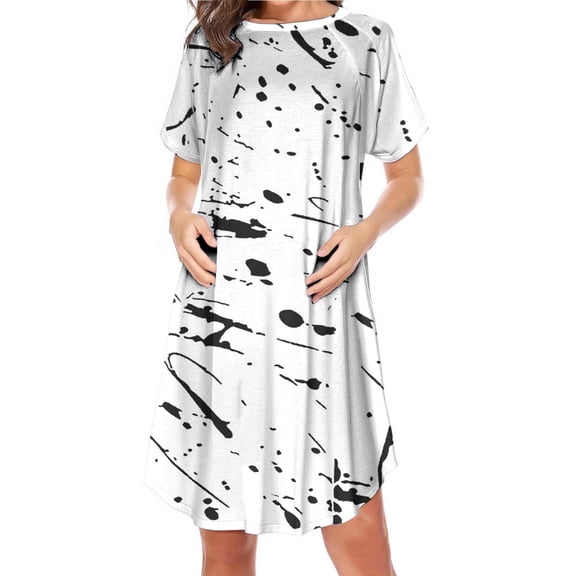 hengsof Maternity Short Sleeve Printed Casual Dress Maternity Nursing Clothing