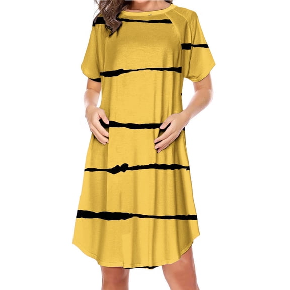 hengsof Maternity Short Sleeve Printed Casual Dress Maternity Nursing Clothing