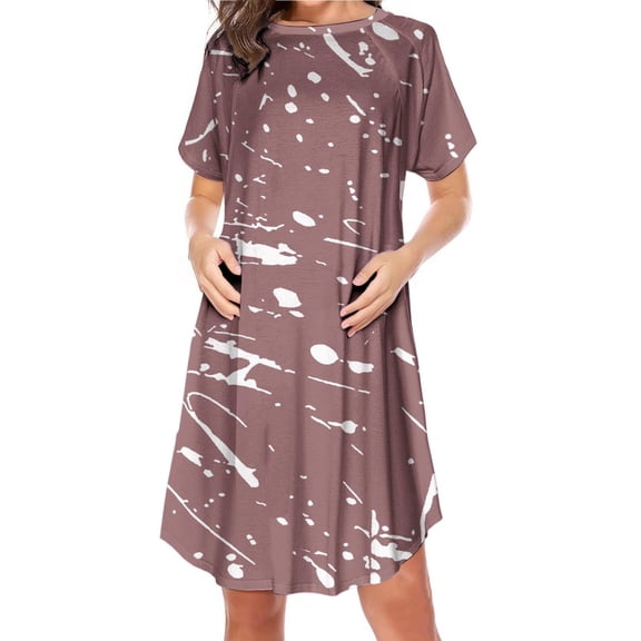 hengsof Maternity Short Sleeve Printed Casual Dress Maternity Nursing Clothing