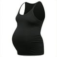 thumbnail image 1 of hengsof Maternity Tank Tops for Women Ruched Sleeveless Basic Tops Maternity Shirt Vest Pregnancy Tee, 1 of 3