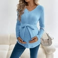 thumbnail image 1 of hengsof Maternity Tops Long Sleeve Pregnancy Shirts Tee Tunic Casual T Shirt Ribbed Knit Pregnant Clothes, 1 of 7