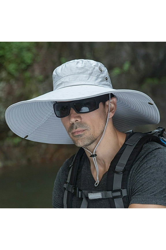 Men's Sun Hat UPF 50+ Wide Brim Bucket Hats for Fishing Hiking Gardening Adjustable Boonie Hat Outdoor Safari Hats