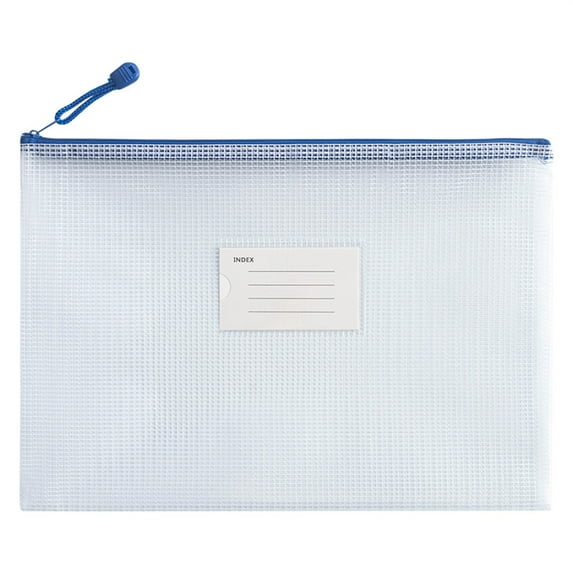 hengsof Mesh Zipper Pouch Document Bag, Plastic Zip File Folders, Letter Size Waterproof Document Pouch for Office Supplies, Arts & Crafts Organizing Storage