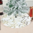 thumbnail image 1 of hengsof Mini Christmas Tree Skirt White with Silver Snowflake Tree Mat Faux Fur Plush Xmas Tree Skirt for Christmas Holiday Party Indoor Outdoor Home Decoration, 1 of 6