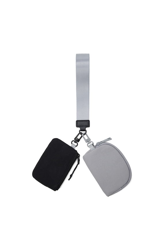 hengsof Mini Zip Around Wristlet Wallet For Women, Dual Pouch Wristlet Portable Keychain Wallet Coin Purse, Mini Women Coin Pocket