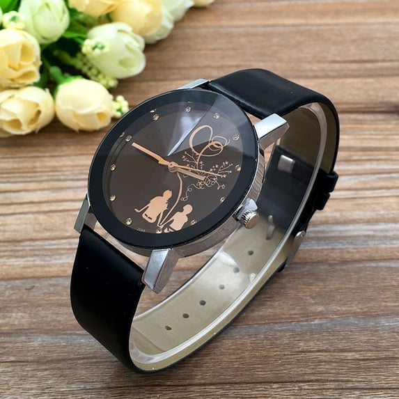 hengsof Minimalist Spire Glass Watch, Stylish Couple Matching Quartz Timepiece, Casual Dress Belt Strap Wristwatch for Everyday Use, Modern Analog Design