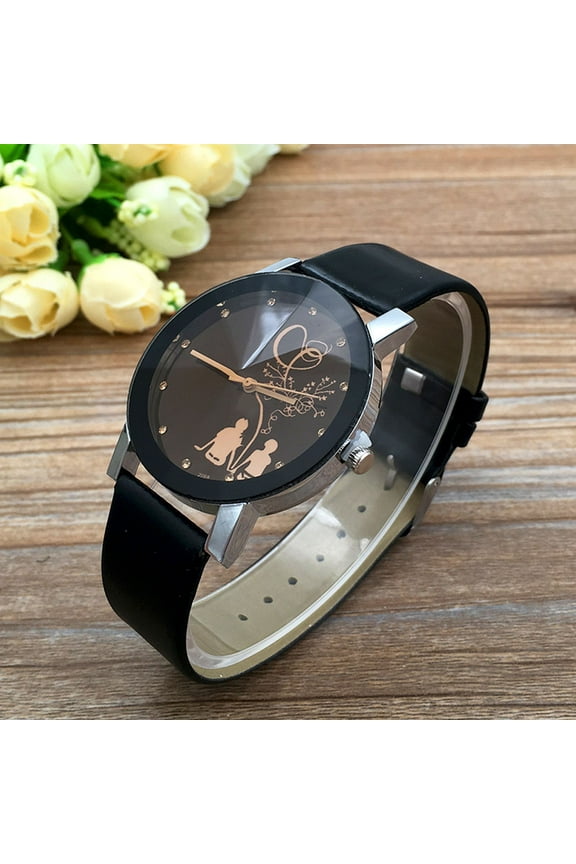 Minimalist Spire Glass Watch, Stylish Couple Matching Quartz Timepiece, Casual Dress Belt Strap Wristwatch for Everyday Use, Modern Analog Design