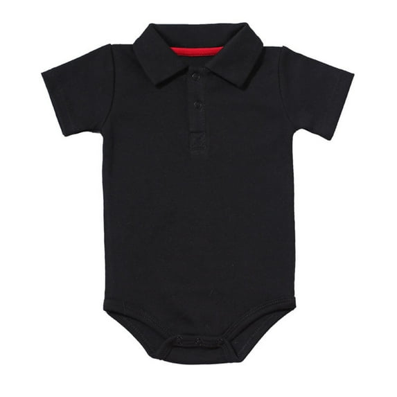 hengsof Newborn Baby Short Sleeve Cotton Jumpsuit Lapel Buttons Summer Solid Color Clothing Male and Female Baby Jumpsuit Set Cute Short Sleeved Jumpsuit