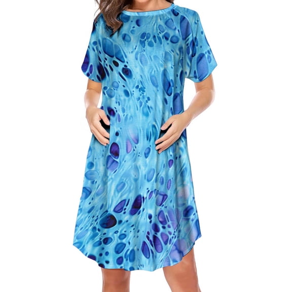 hengsof Nursing Dress Summer Short Sleeve Breastfeeding Casual Knee Length Maternity Dresses