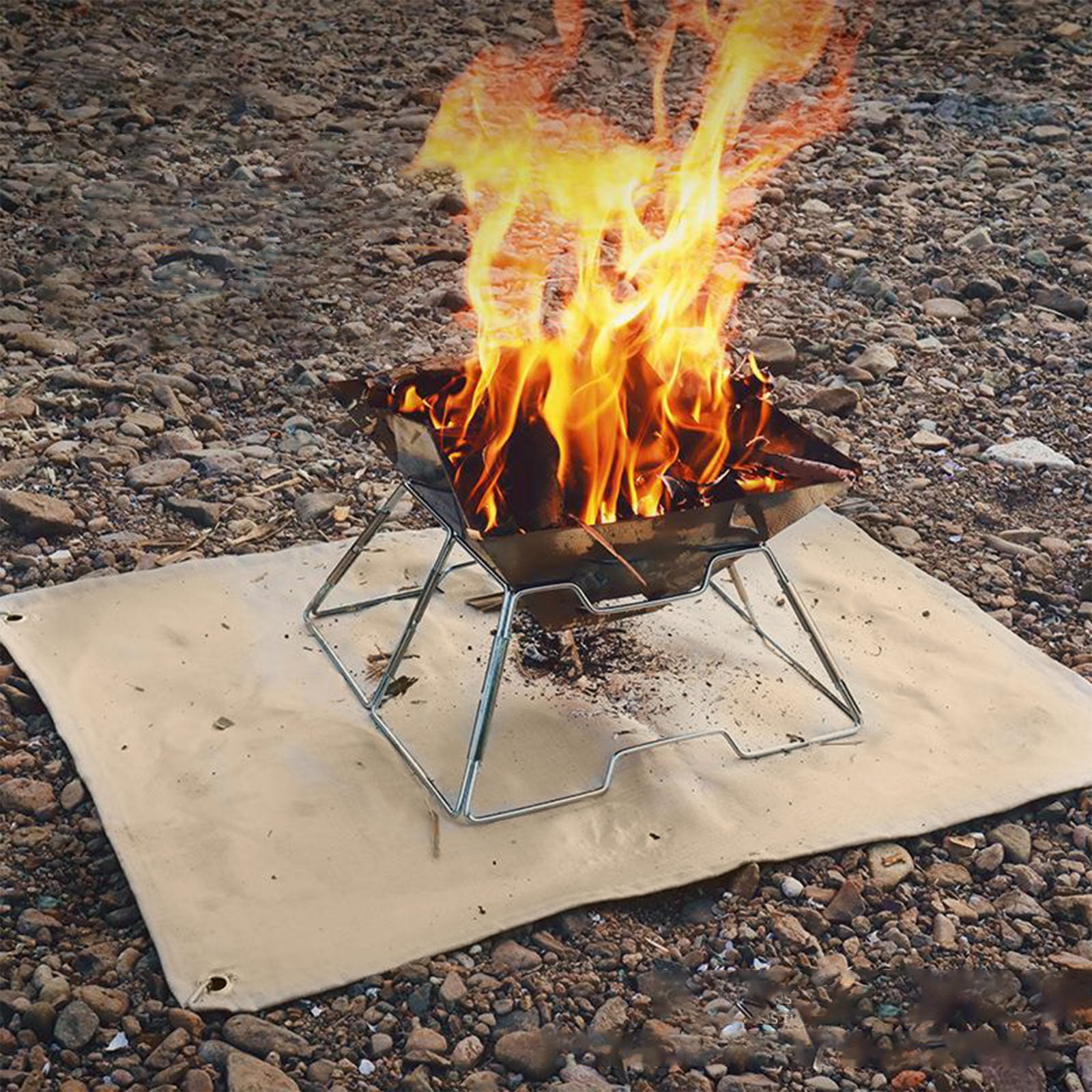 hengsof Outdoor Fireproof Mat Camping Barbecue Mat High Temperature ...