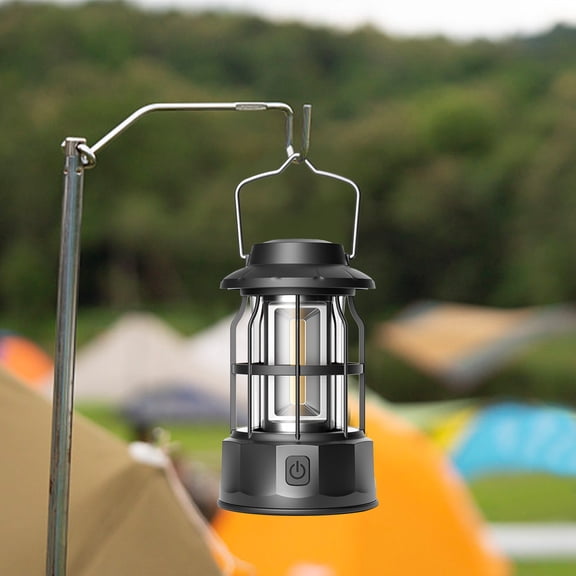 hengsof Retro Rechargeable Solar Dimmable USB Camping Lantern Light Hiking Hunting Fishing