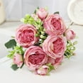 thumbnail image 1 of hengsof Roses Artificial Flowers Pink for DIY Wedding Bouquets Bridal Baby Shower Valentine's Day Decorations Table Centerpiece Silk Faux Floral Arrangements, 1 of 6