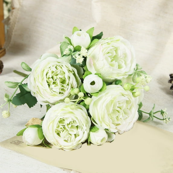 hengsof Roses Artificial Flowers Pink for DIY Wedding Bouquets Bridal Baby Shower Valentine's Day Decorations Table Centerpiece Silk Faux Floral Arrangements