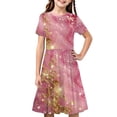 thumbnail image 1 of hengsof Short Sleeve Casual Dresses for Girls, Stylish Printed Pleated Dresses for Kids, Comfortable Everyday Dresses, Sizes 4 to 14, 1 of 8
