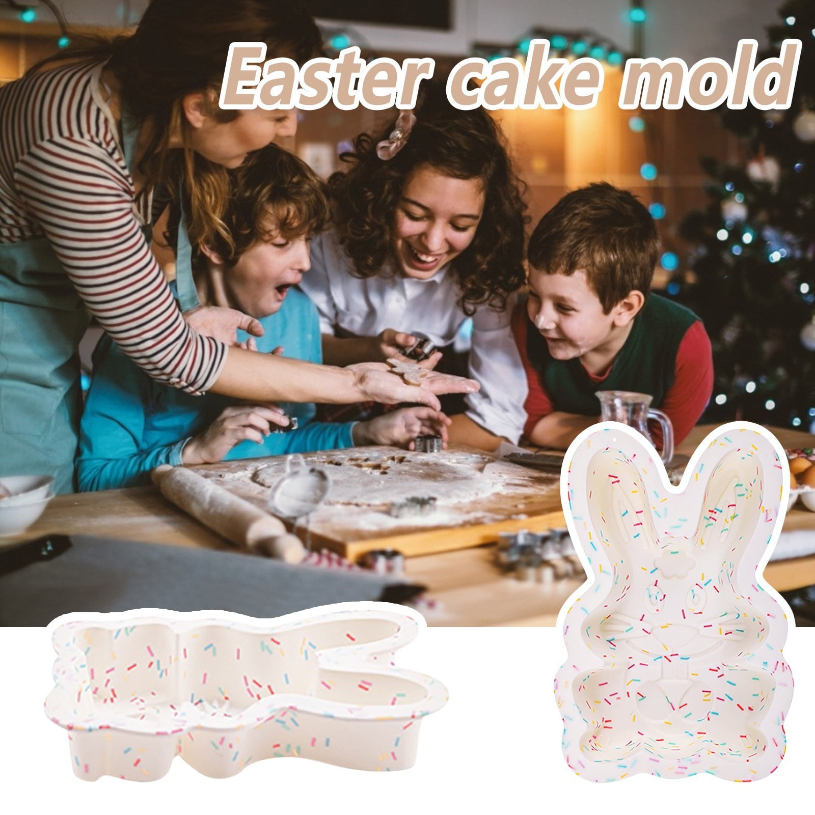 hengsof Silicone Easter Bunny Cake Pan Lamb Cake Mold, 3D Chocolate