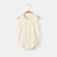 thumbnail image 1 of hengsof Sleeveless Onesie for Baby Boys Girls Soft Button Vest Pajamas Stylish Straps Solid Color Onesie Unisex Baby Pajamas Cute Summer Baby Clothes, 1 of 3