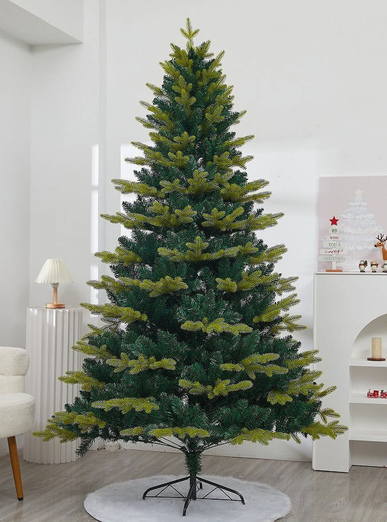 hengsof Snow Flocked Artificial Christmas Tree Unlit Snowy Pine Tree