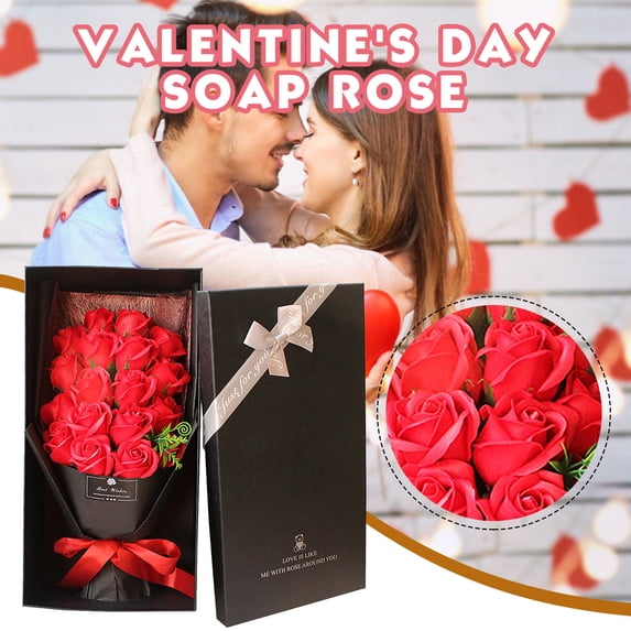 hengsof Soap Flower Roses Bouquet Artificial Forever Flowers Rose Gifts for Wife Girls Valentines Day Mothers Day Anniversary Birthday