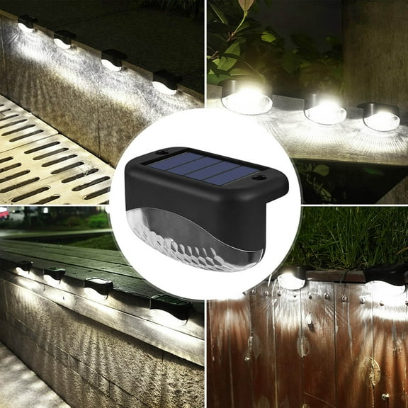 hengsof Solar Powered Step Lights Outdoor Waterproof LED for Deck Stair Safety Outside Decorative Lamp for Yard, Patio, Porch Railing, Pathway, Fence
