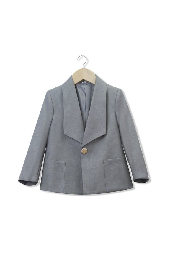 Solid Collared Blazer for School Dress Code, Kids Formal Wear Jacket, Academic Style Outerwear for Uniform and Events, Size 2-12 Years